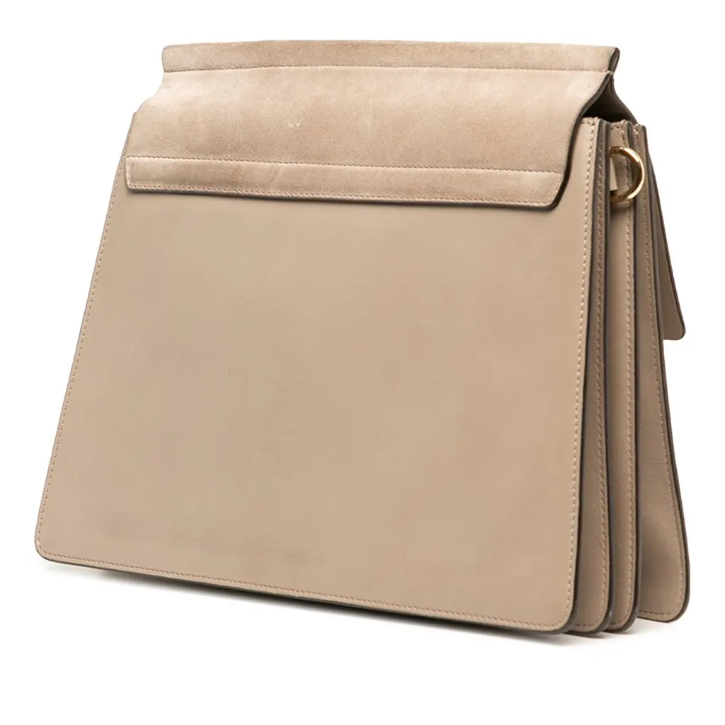 Chloé Medium Calfskin and Suede Faye Crossbody Brown Leather Good - Inside View