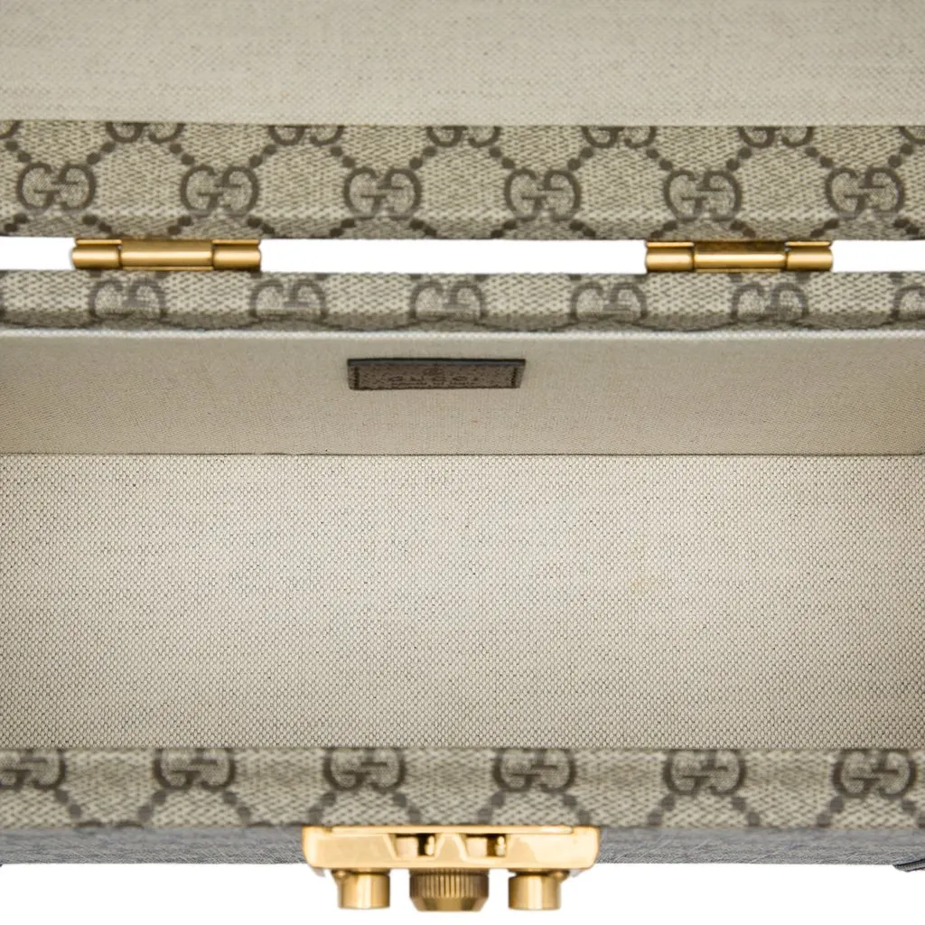 Gucci GG Supreme Web Savoy Top Handle Beauty Case Beige Very good - Model View