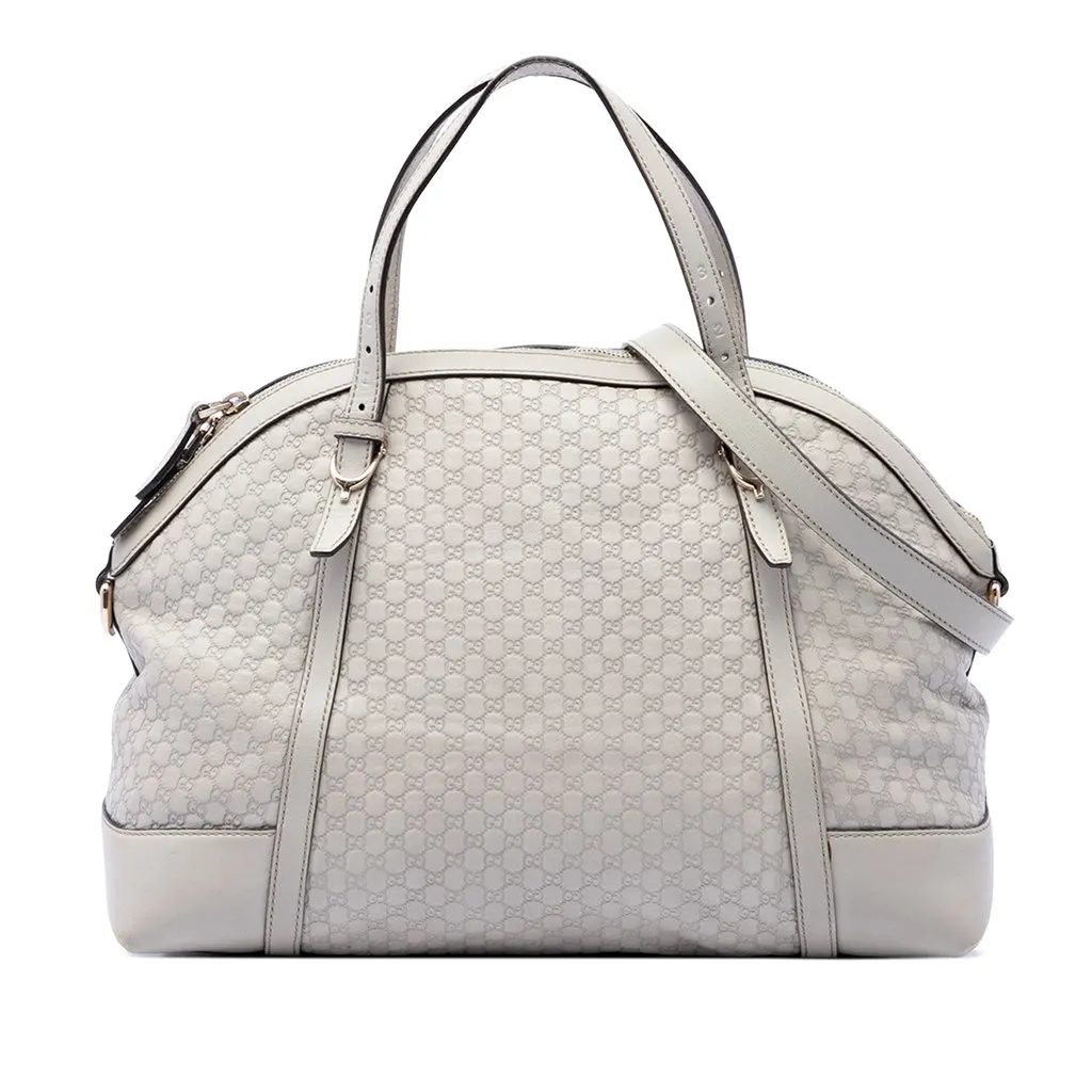 Gucci Large Microguccissima Nice Dome Satchel White Leather Very good - Front View