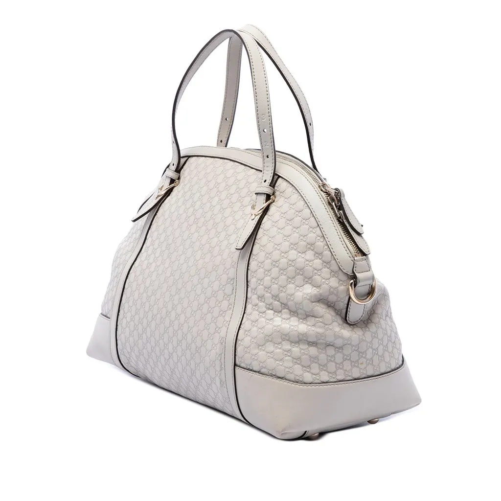 Gucci Large Microguccissima Nice Dome Satchel White Leather Very good - Back View