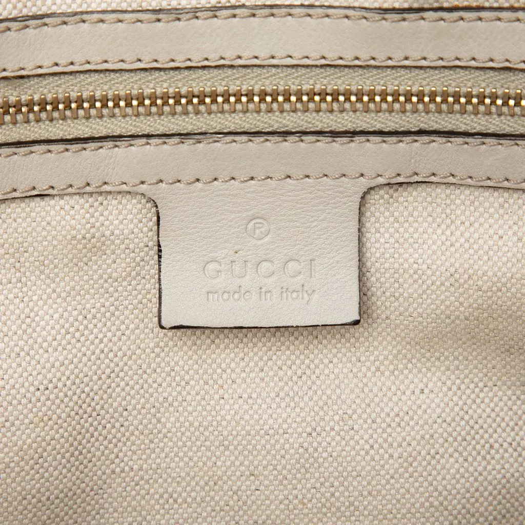 Gucci Large Microguccissima Nice Dome Satchel White Leather Very good - Box View