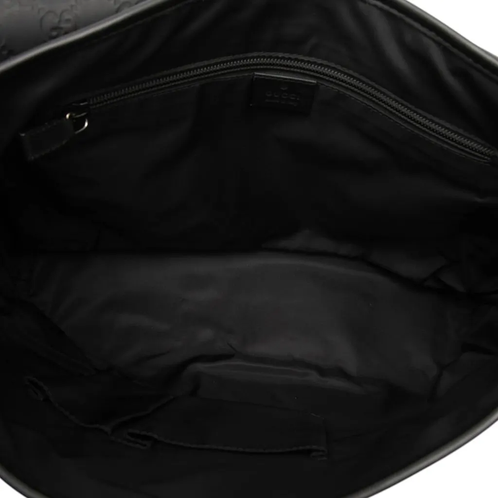 Gucci Guccissima Web Crossbody Black Leather Very good - Model View