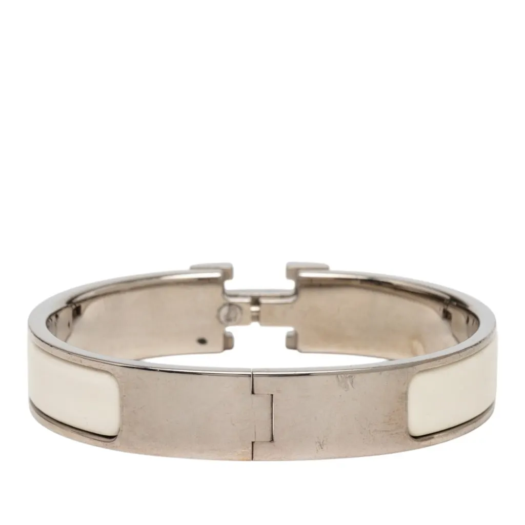 Hermès Narrow Enamel Clic H Bracelet PM White Very good - Inside View