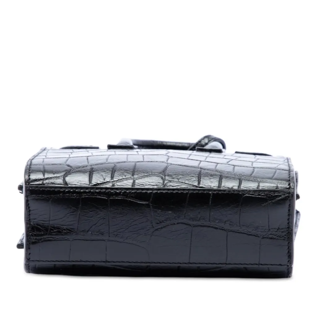 Saint Laurent Toy Croc Embossed Leather Sac De Jour Satchel Black Leather Very good - Inside View