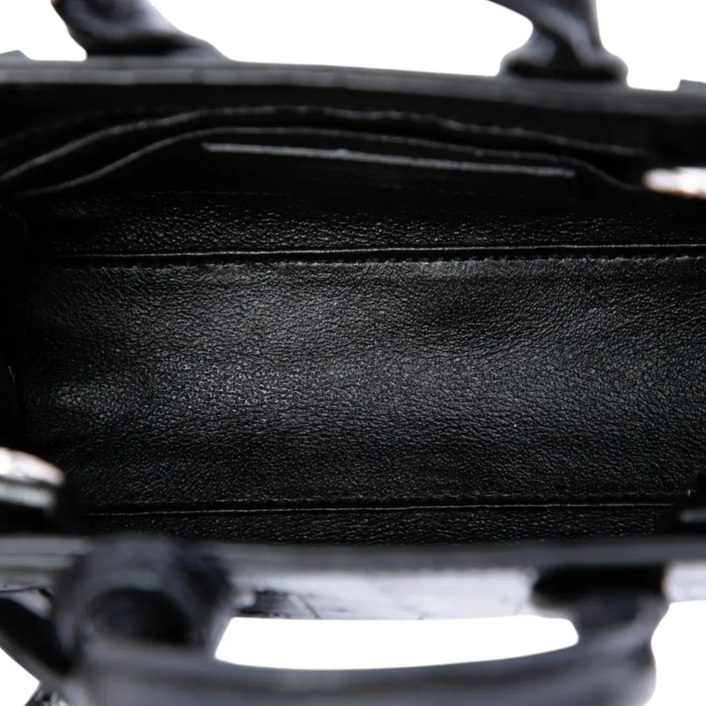 Saint Laurent Toy Croc Embossed Leather Sac De Jour Satchel Black Leather Very good - Model View
