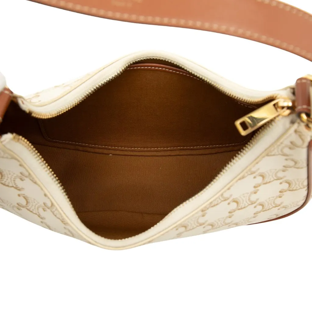 Celine Triomphe Coated Canvas Ava Shoulder Bag Brown Very good - Model View