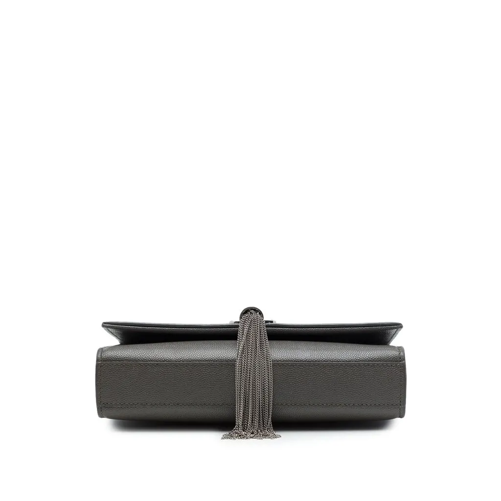 Saint Laurent Small Grain de Poudre Monogram Kate Tassel Crossbody Grey Leather Very good - Inside View