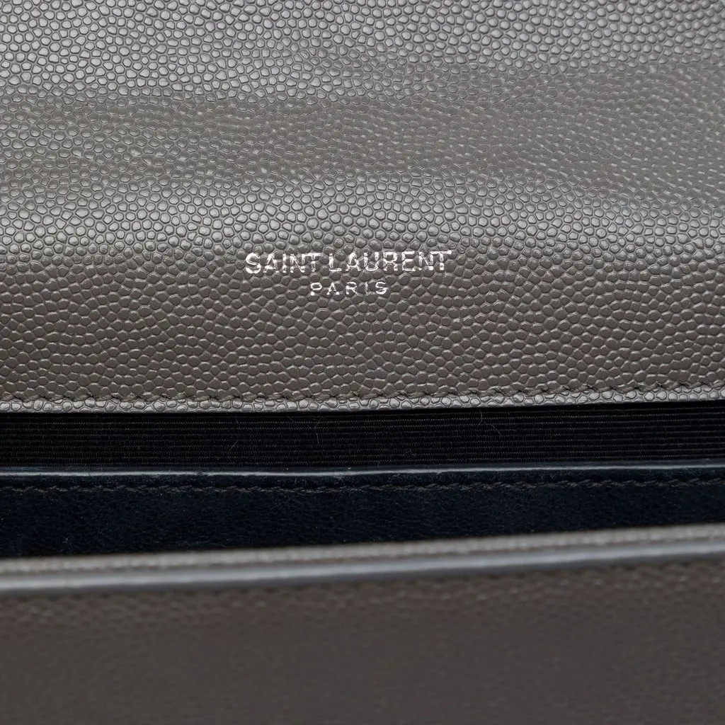 Saint Laurent Small Grain de Poudre Monogram Kate Tassel Crossbody Grey Leather Very good - Box View
