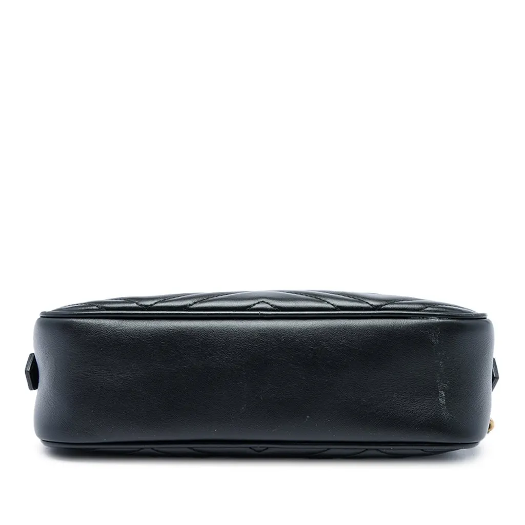 Gucci Small GG Marmont Matelasse Calfskin Crossbody Black Leather Very good - Inside View
