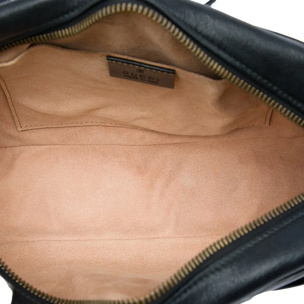 Gucci Small GG Marmont Matelasse Calfskin Crossbody Black Leather Very good - Model View