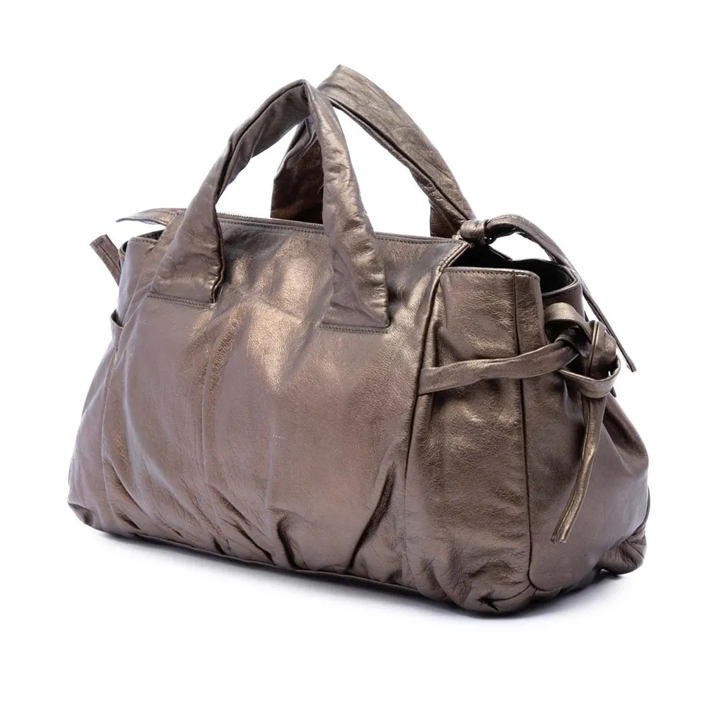 Gucci Metallic Calfskin Hysteria Handbag Brown Leather Very good - Back View