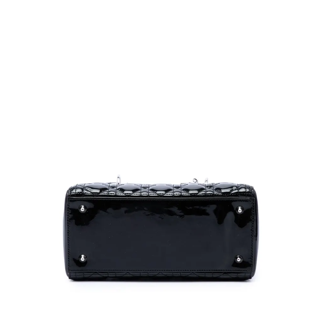 Dior Medium Patent Cannage Lady Dior Black Leather Very good - Inside View