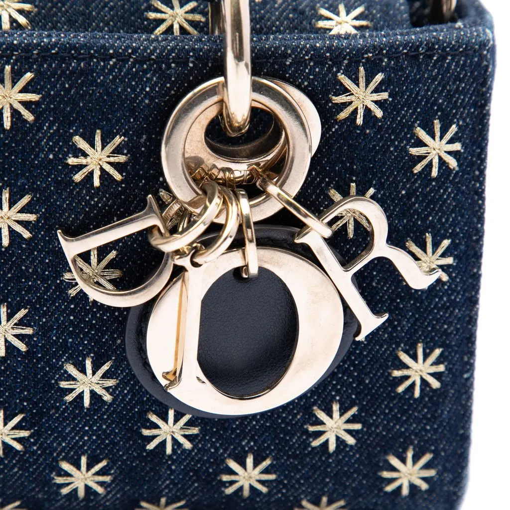 Dior Micro Star Embroidered Denim Lady D Joy Blue Denim Very good - Box View