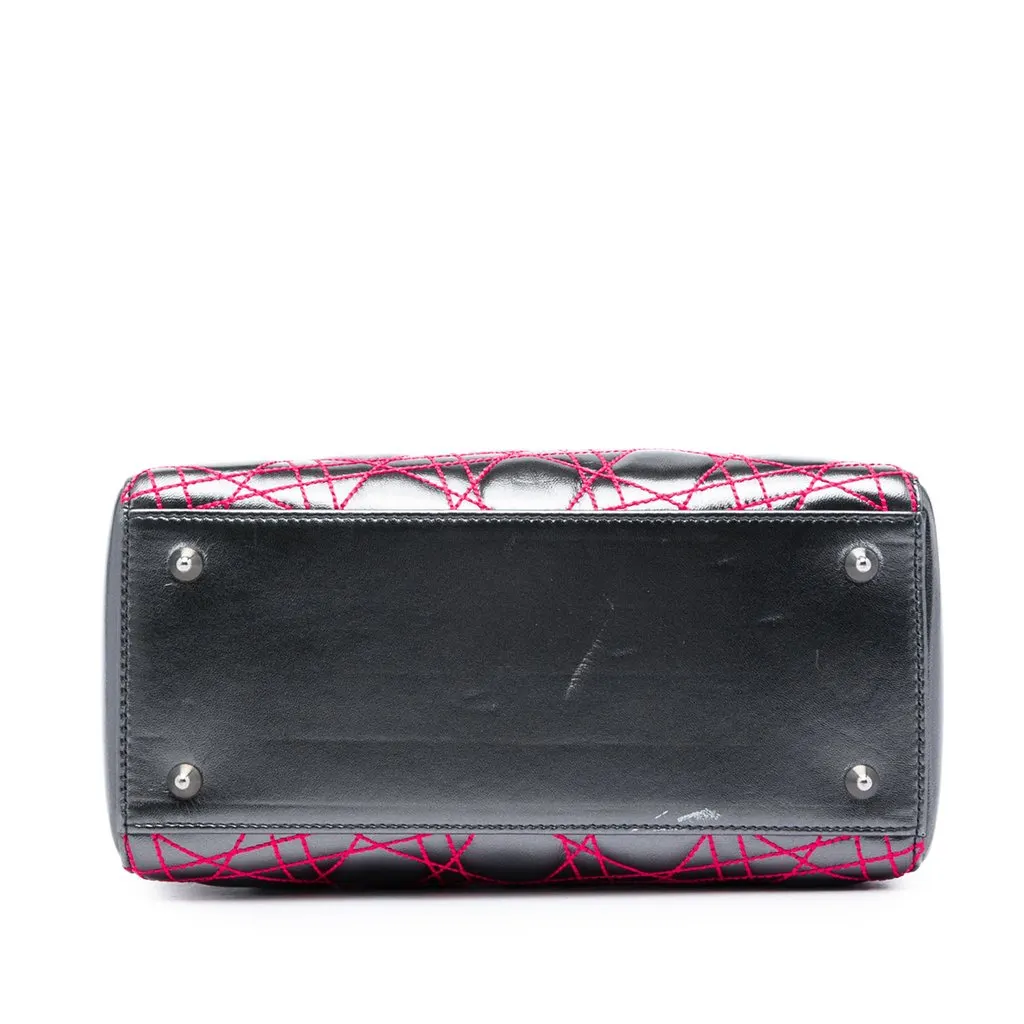 Dior Anselm Reyle Medium Metallic Lambskin Cannage Lady Dior MultiColor Leather Very good - Inside View