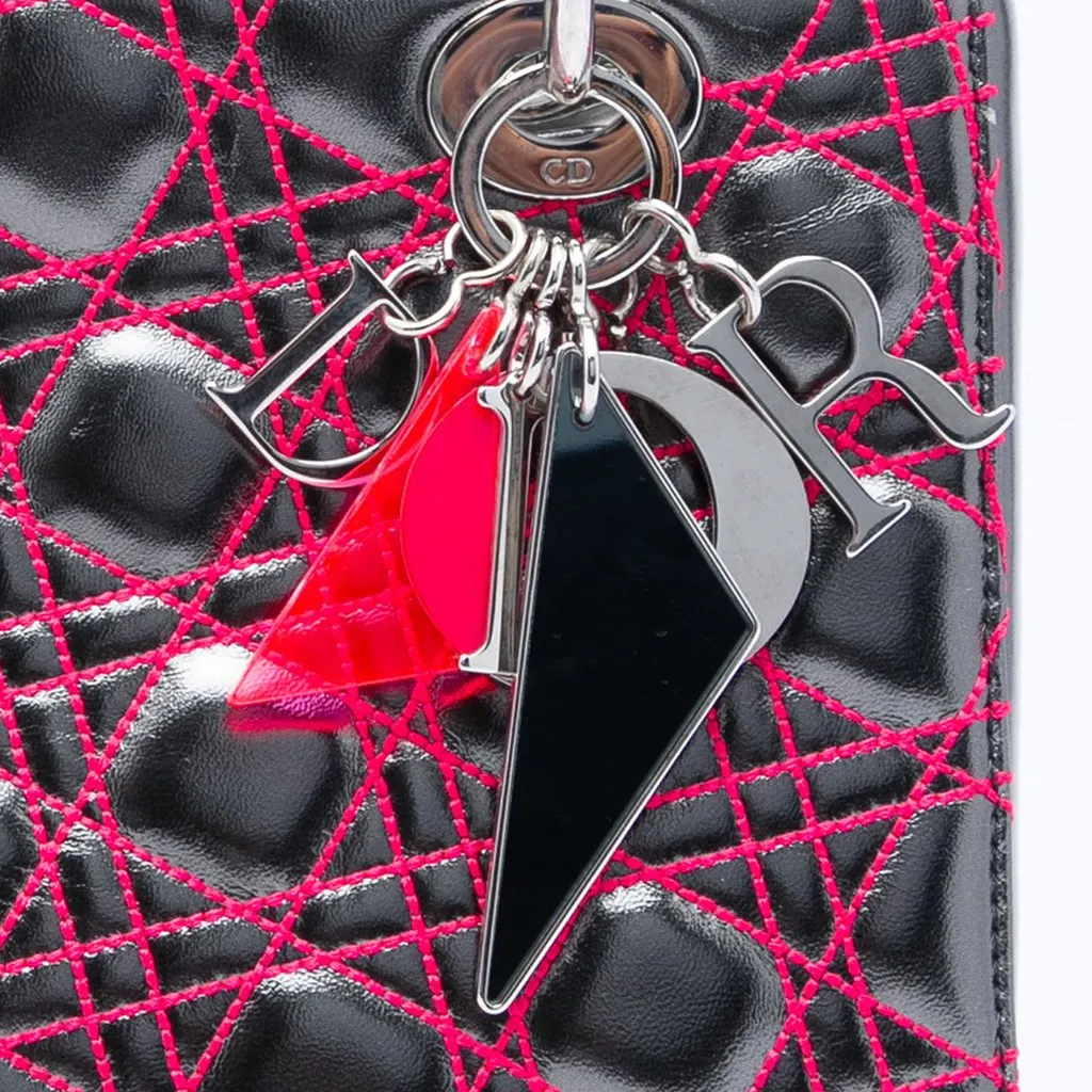 Dior Anselm Reyle Medium Metallic Lambskin Cannage Lady Dior MultiColor Leather Very good - Box View