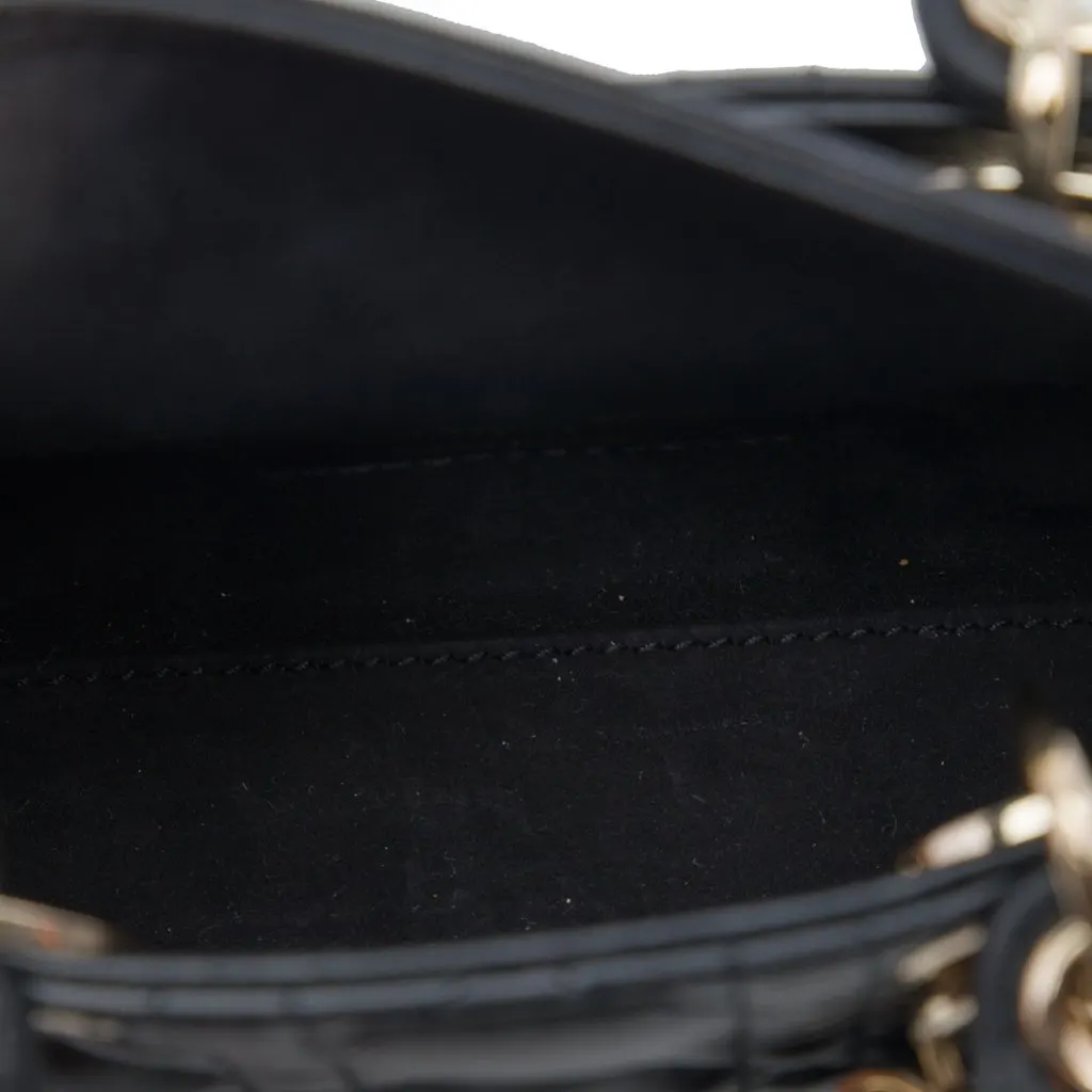 Dior Micro Lambskin Cannage Lady Dior Black Leather Very good - Model View