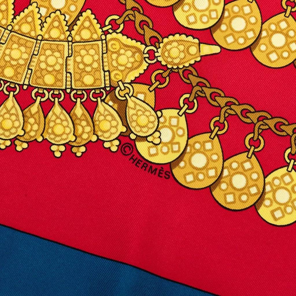 Hermès Kosmima Silk Scarf 90 Red Silk Very good - Box View