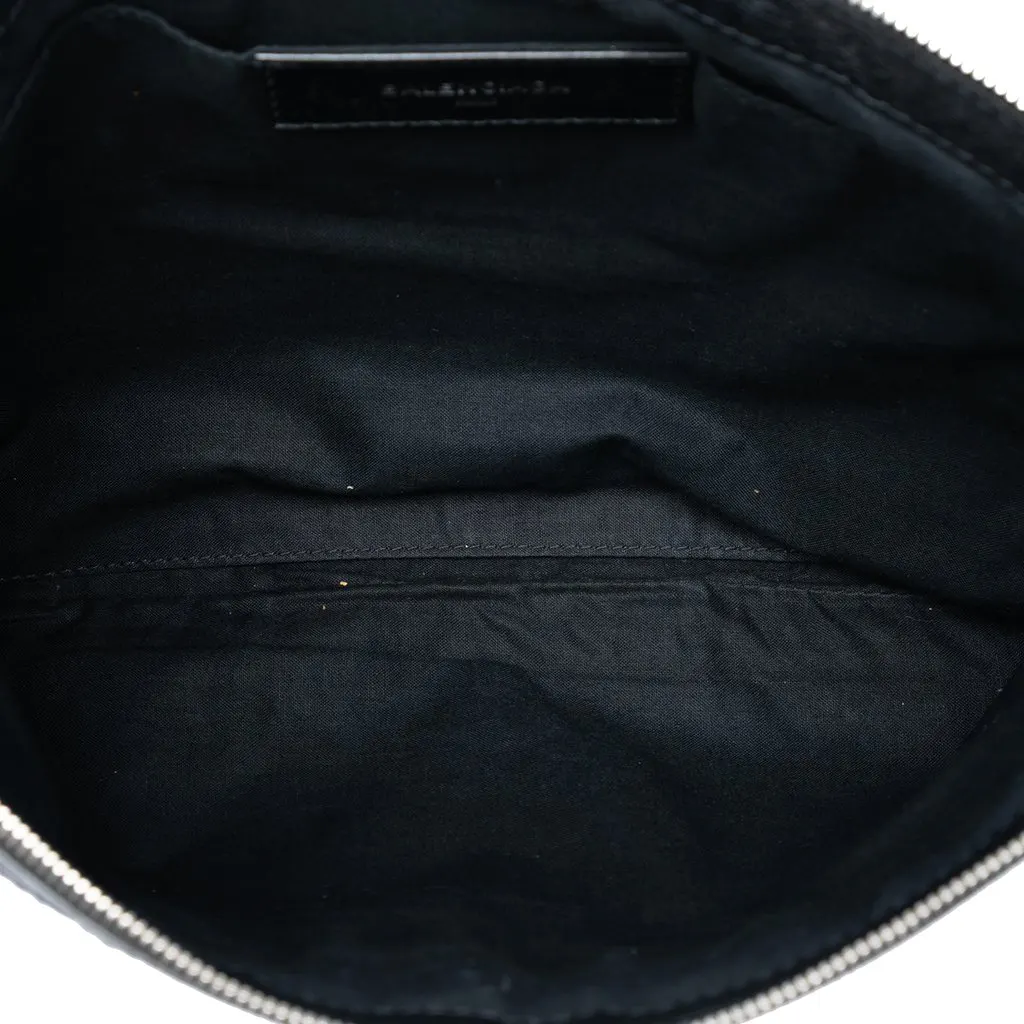 Balenciaga Lambskin Motocross Classic Clip L Clutch Black Leather Very good - Model View