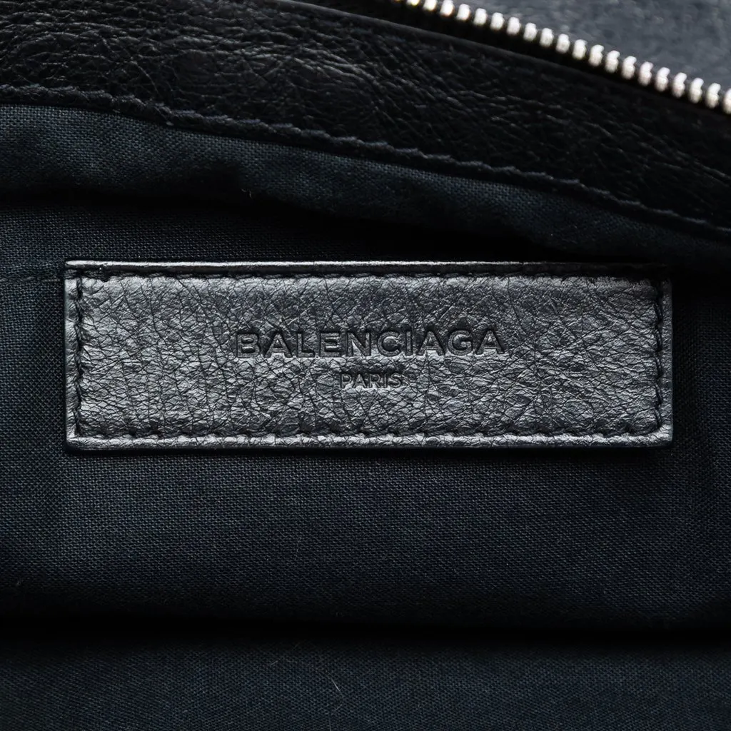 Balenciaga Lambskin Motocross Classic Clip L Clutch Black Leather Very good - Box View