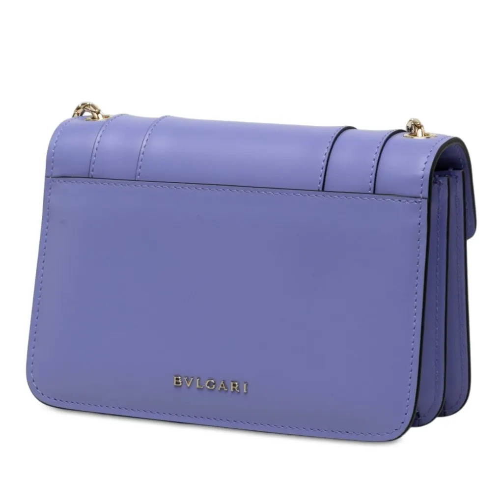 Bvlgari Calfskin Serpenti Forever Crossbody Purple Leather Very good - Back View