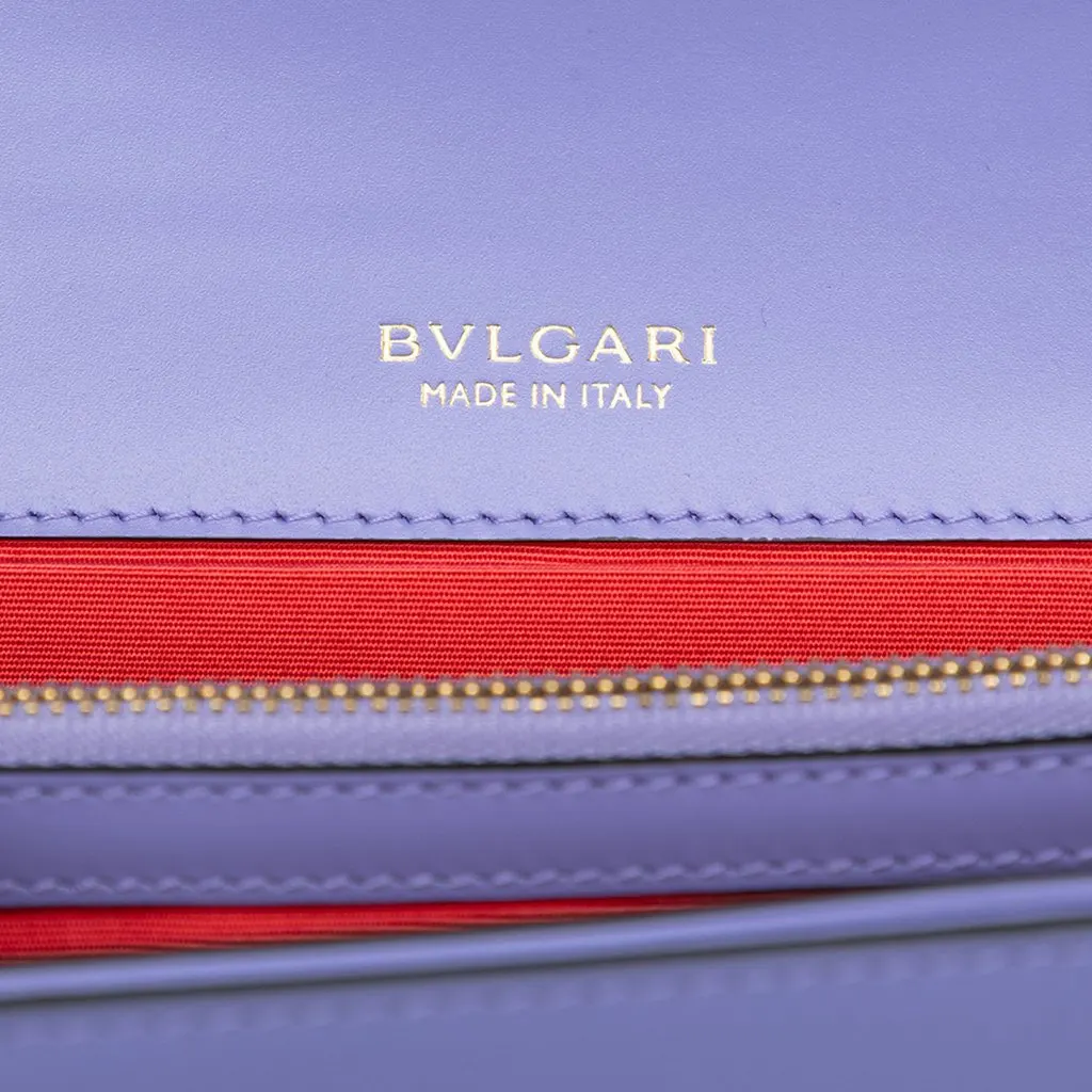 Bvlgari Calfskin Serpenti Forever Crossbody Purple Leather Very good - Box View