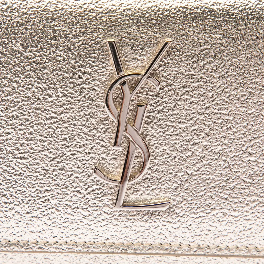 Saint Laurent Mini Metallic Calfskin Monogram Sunset Wallet on Chain Gold Leather Very good - Box View