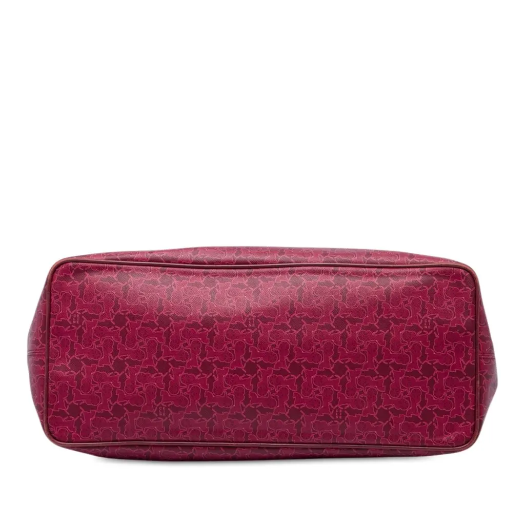 Celine Coated Canvas Le Horse Carriage Tote Red Very good - Inside View
