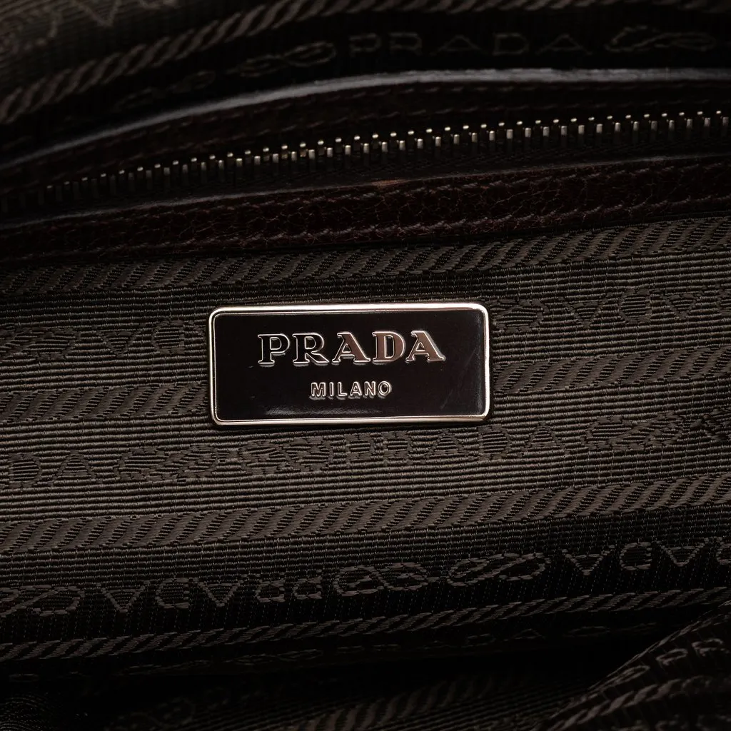 Prada Tessuto Stampato Satchel Brown Polyamide Good - Box View