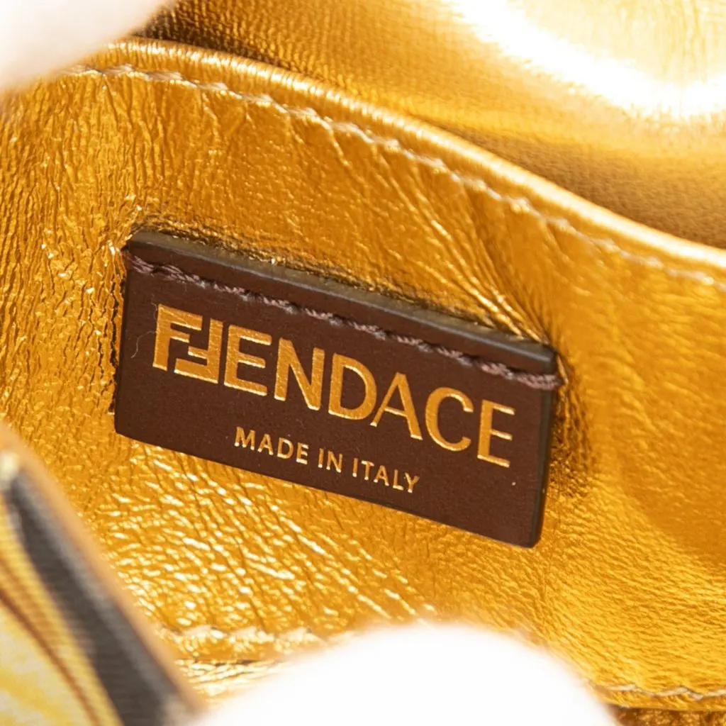 Fendi Fendace Nano Zucca Canvas Baguette Brown Canvas Good - Box View