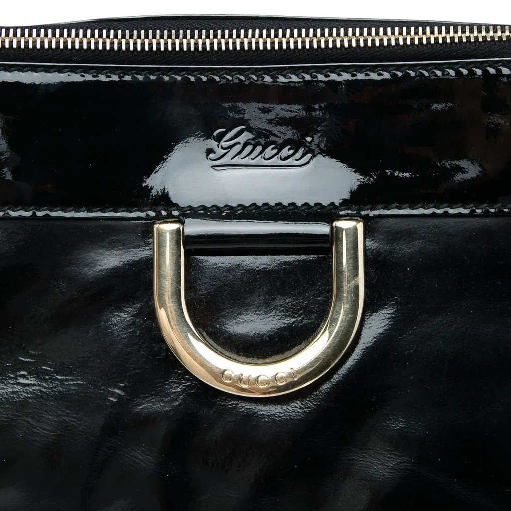 Gucci Patent Abbey D Ring Tote Black Leather Very good - Box View