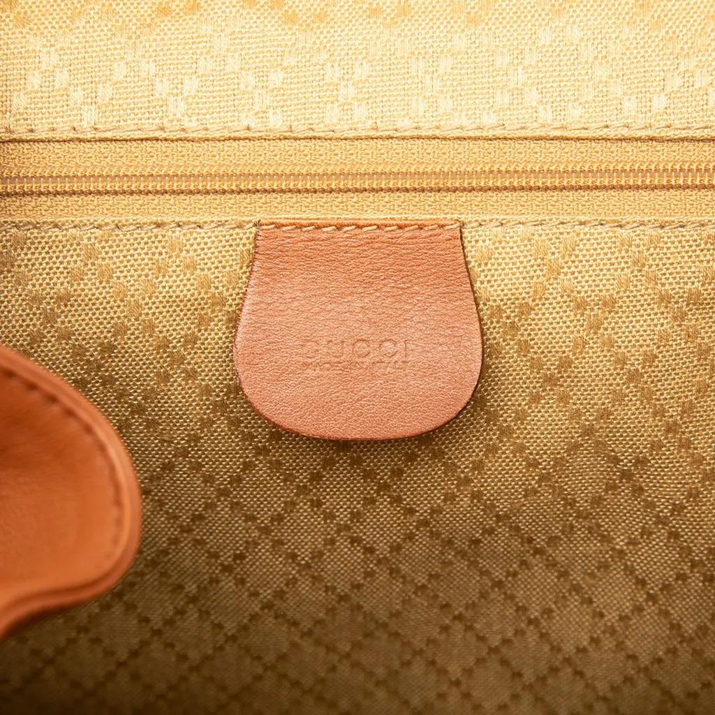 Gucci Large Calfskin Bamboo Drawstring Backpack Brown Leather Good - Box View