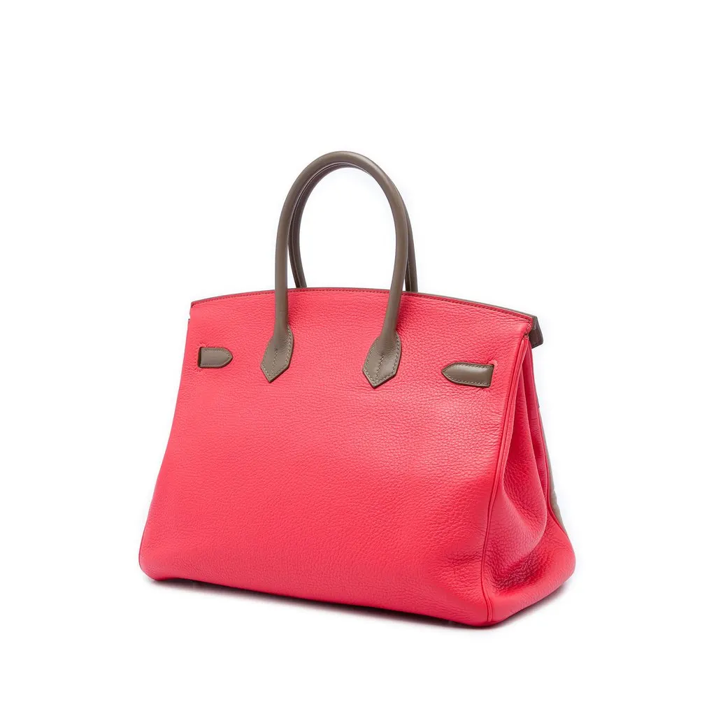 Hermès Tricolor Clemence and Swift Birkin Cascade Retourne 35 Pink Leather Very good - Back View