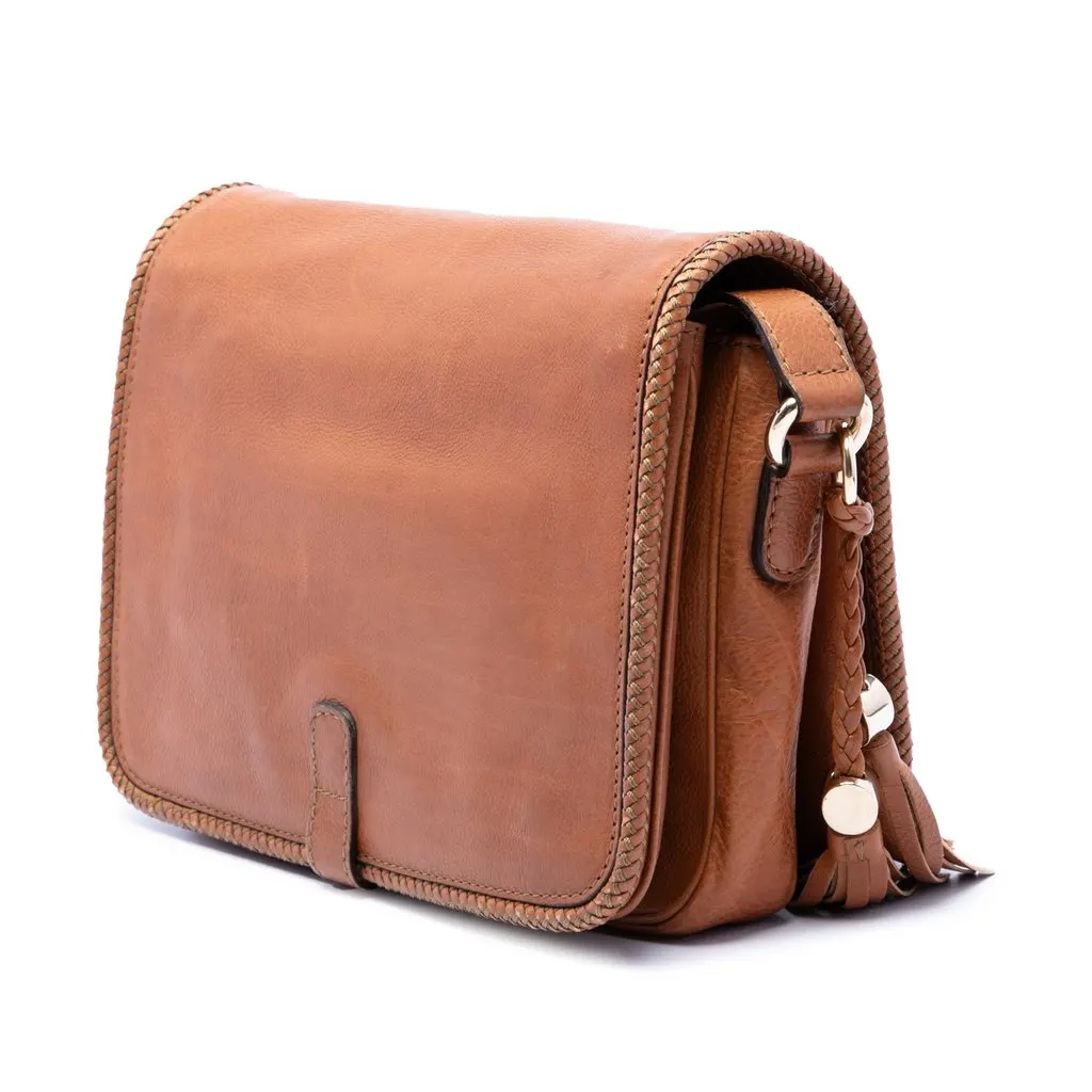 Gucci Calfskin Marrakech Crossbody Brown Leather Very good - Back View