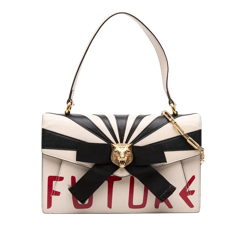 Gucci Leather Osiride Top Handle Flap Brown Leather Good - Front View