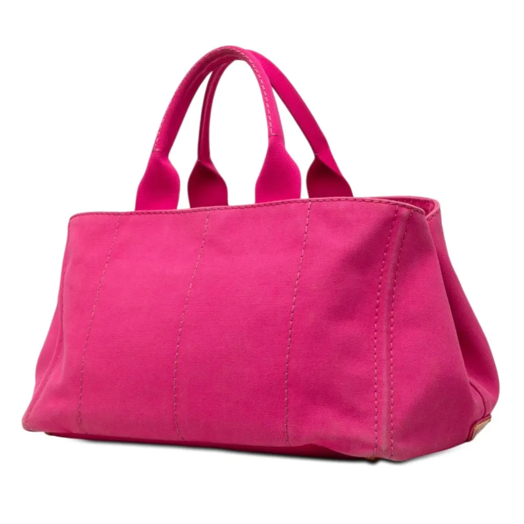 Prada Canvas Canapa Logo Tote Pink Very good - Back View
