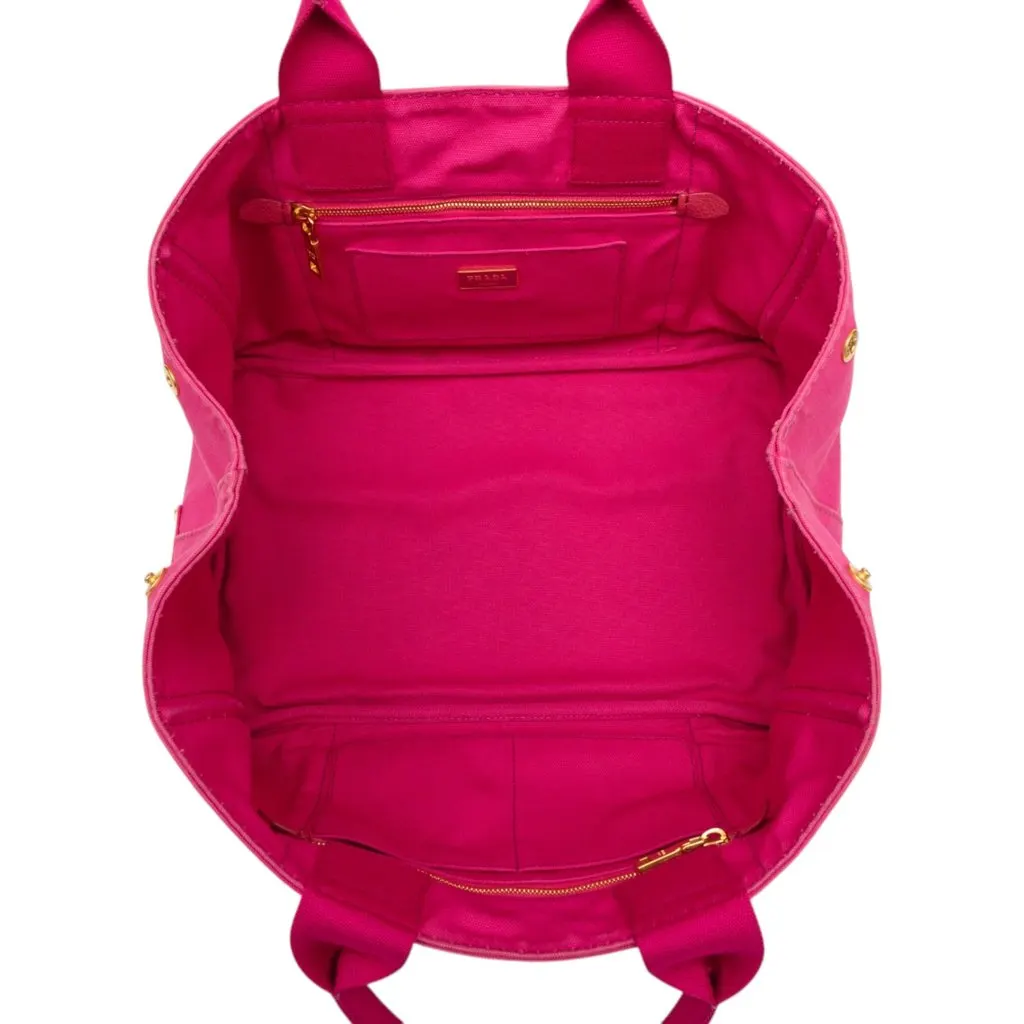 Prada Canvas Canapa Logo Tote Pink Very good - Model View
