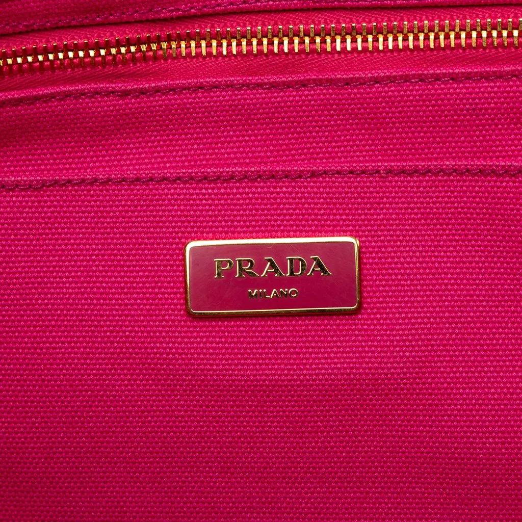 Prada Canvas Canapa Logo Tote Pink Very good - Box View