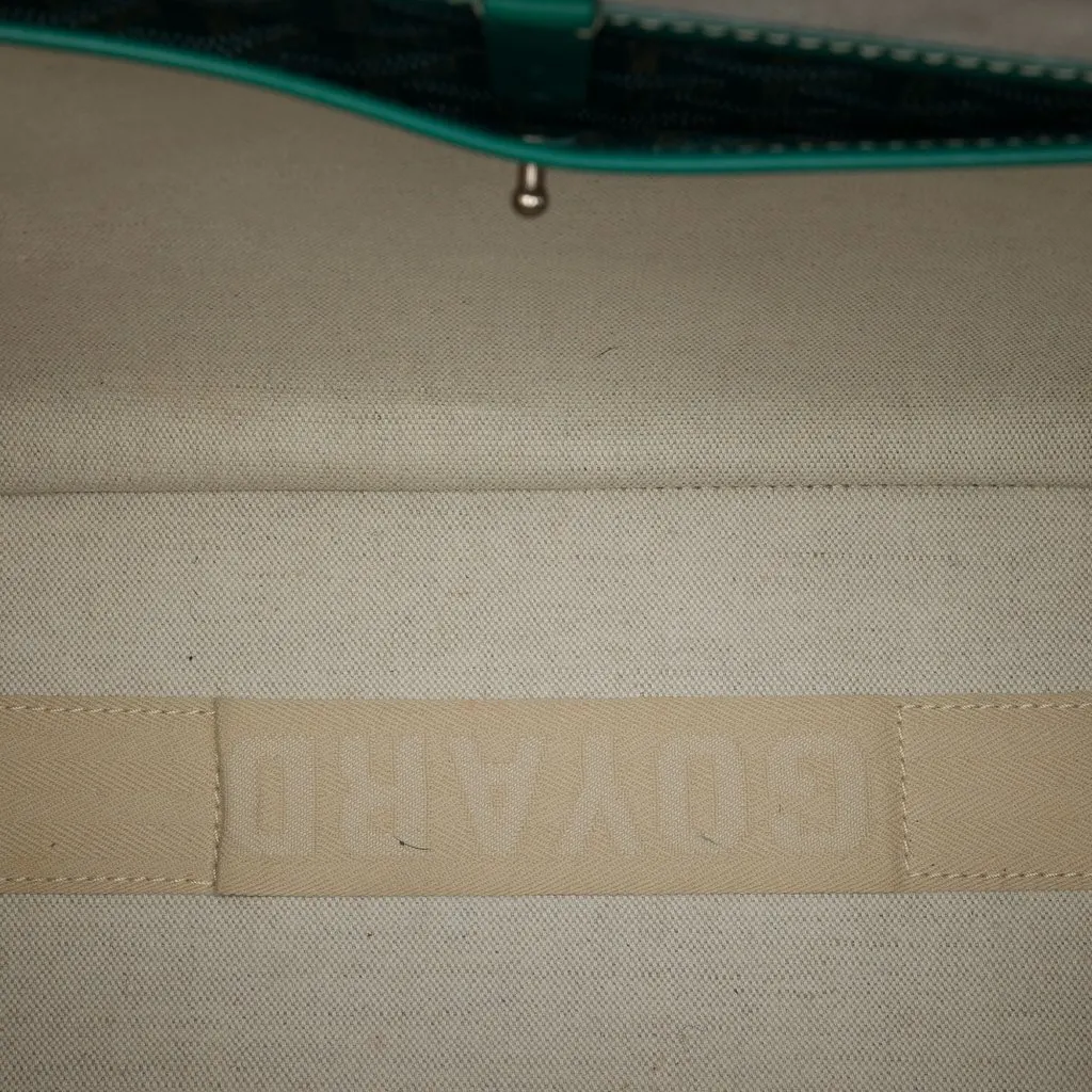 Goyard Goyardine Bellechasse PM Green Canvas Very good - Model View