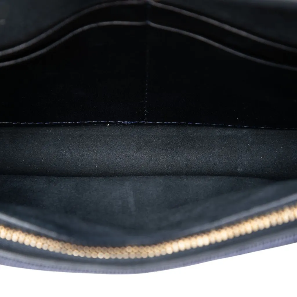 Dior Denim Cannage Studded DiorAddict Wallet on Chain Blue Very good - Model View