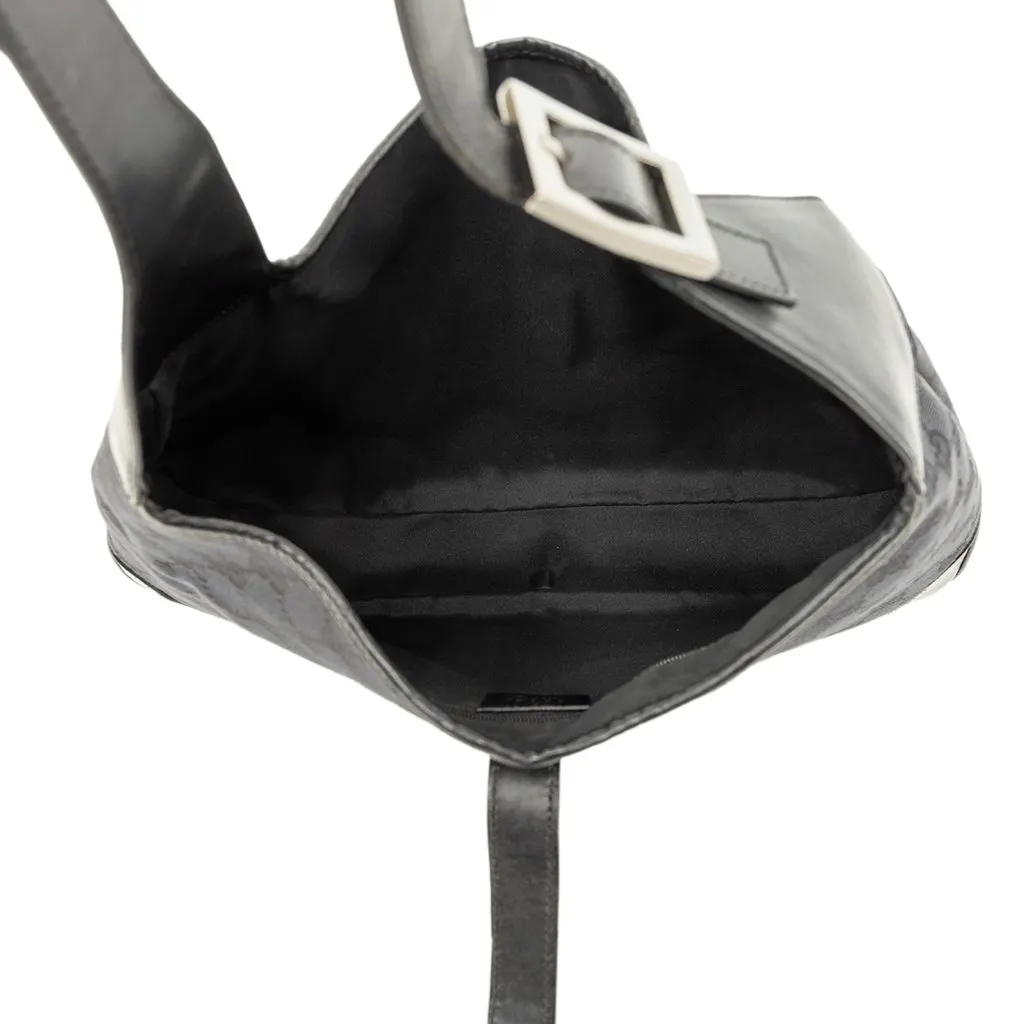 Gucci GG Canvas Jackie Shoulder Bag Black Canvas Good - Model View