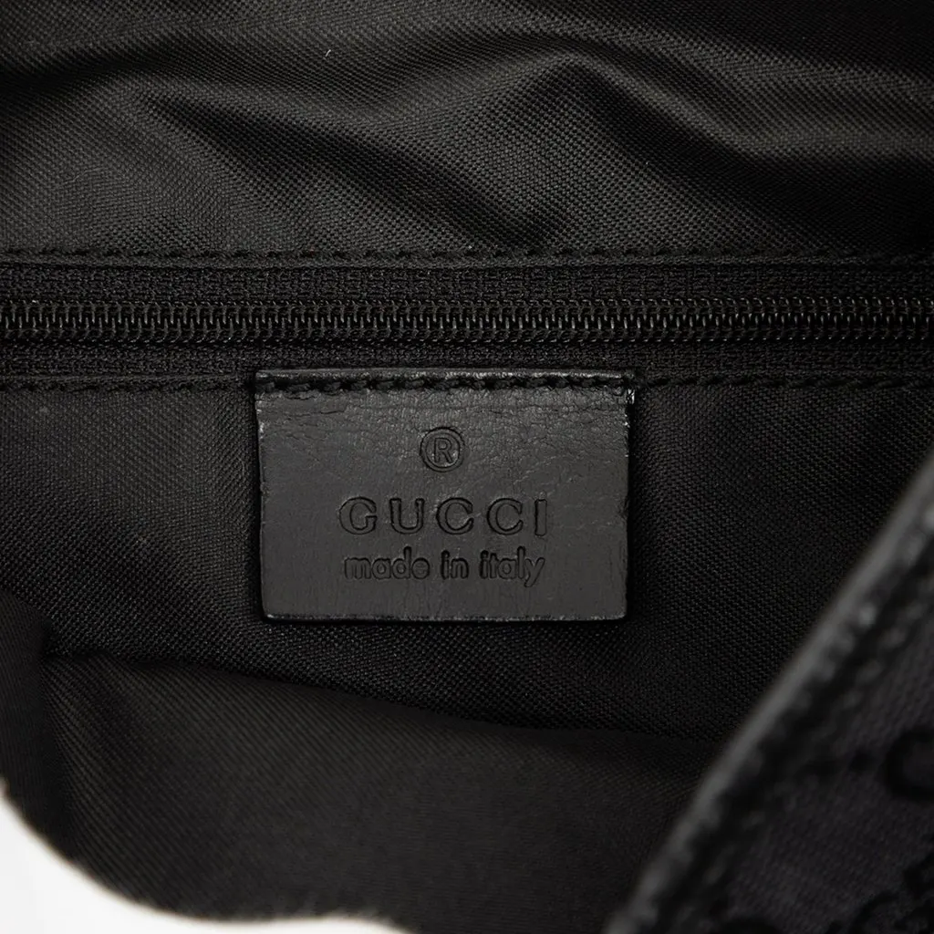 Gucci GG Canvas Jackie Shoulder Bag Black Canvas Good - Box View