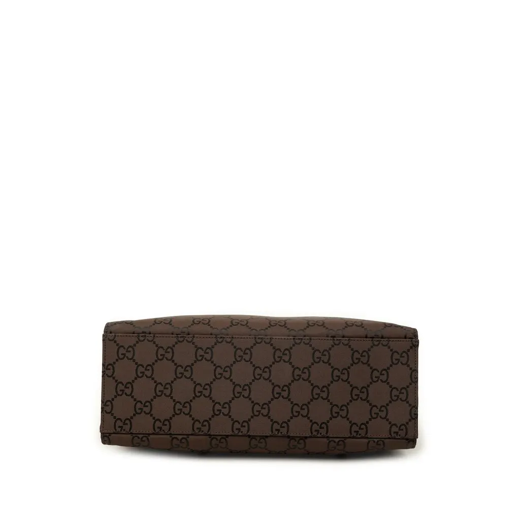 Gucci GG Nylon Bamboo Handbag Brown Very good - Inside View