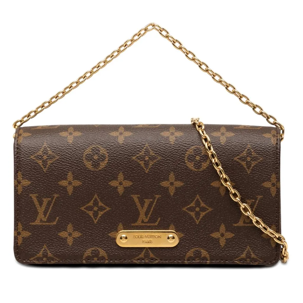 Louis Vuitton Monogram Lily Wallet On Chain Brown Very good - Front View
