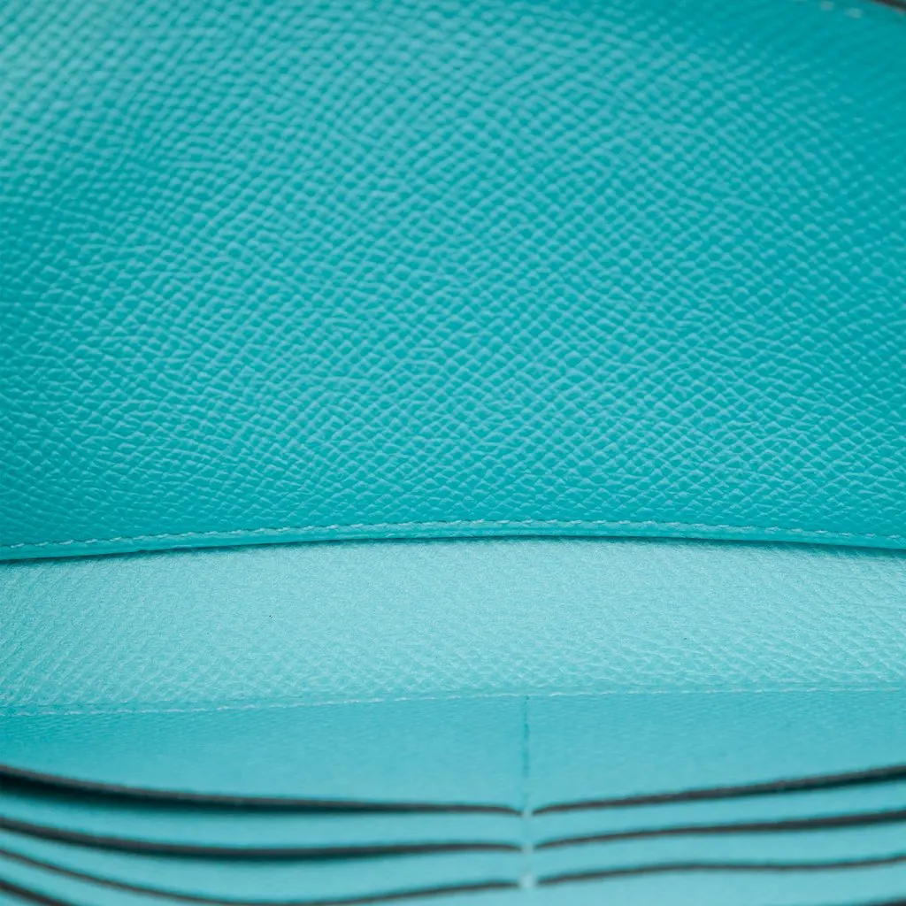 Hermès Epsom Kelly Longue Wallet Blue Leather Very good - Model View