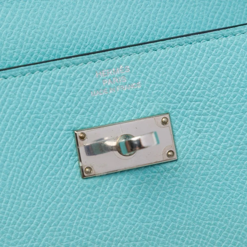Hermès Epsom Kelly Longue Wallet Blue Leather Very good - Box View