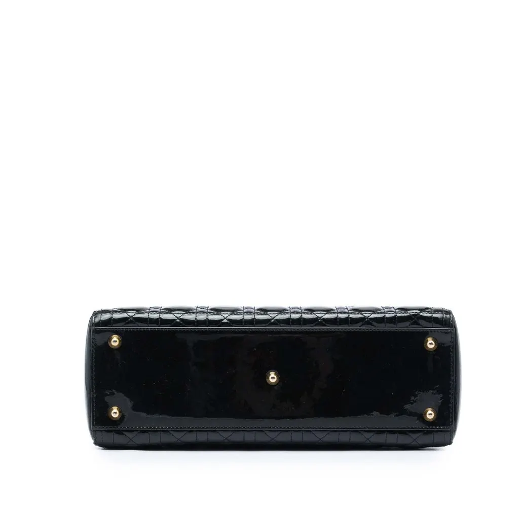 Dior Large Patent Cannage Lady Dior Black Leather Very good - Inside View