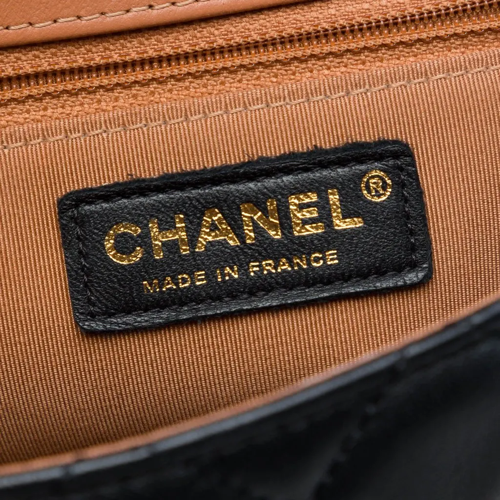 Chanel Small Quilted Lambskin Cocovado Ribbon Chain Flap Black Leather Very good - Box View