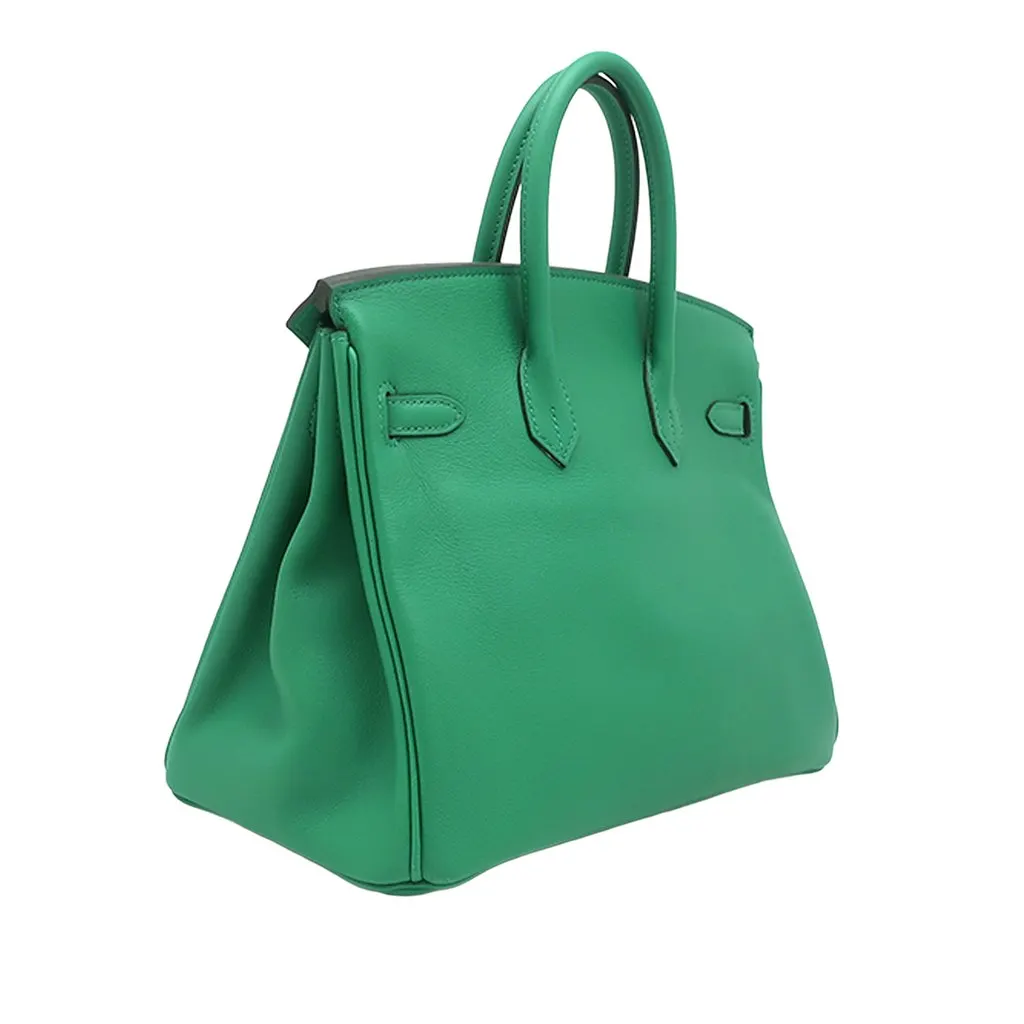 Hermès Swift Birkin Retourne 25 Green Leather Very good - Back View