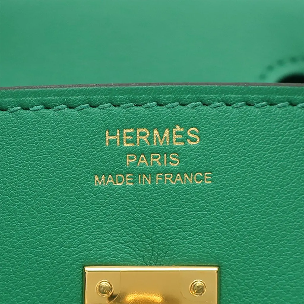 Hermès Swift Birkin Retourne 25 Green Leather Very good - Box View