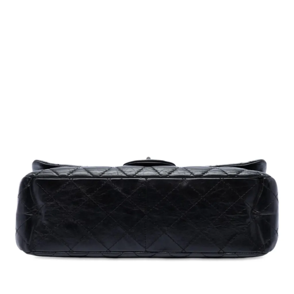 Chanel Quilted Aged Calfskin Reissue 2.55 Double Flap 227 Black Leather Very good - Inside View